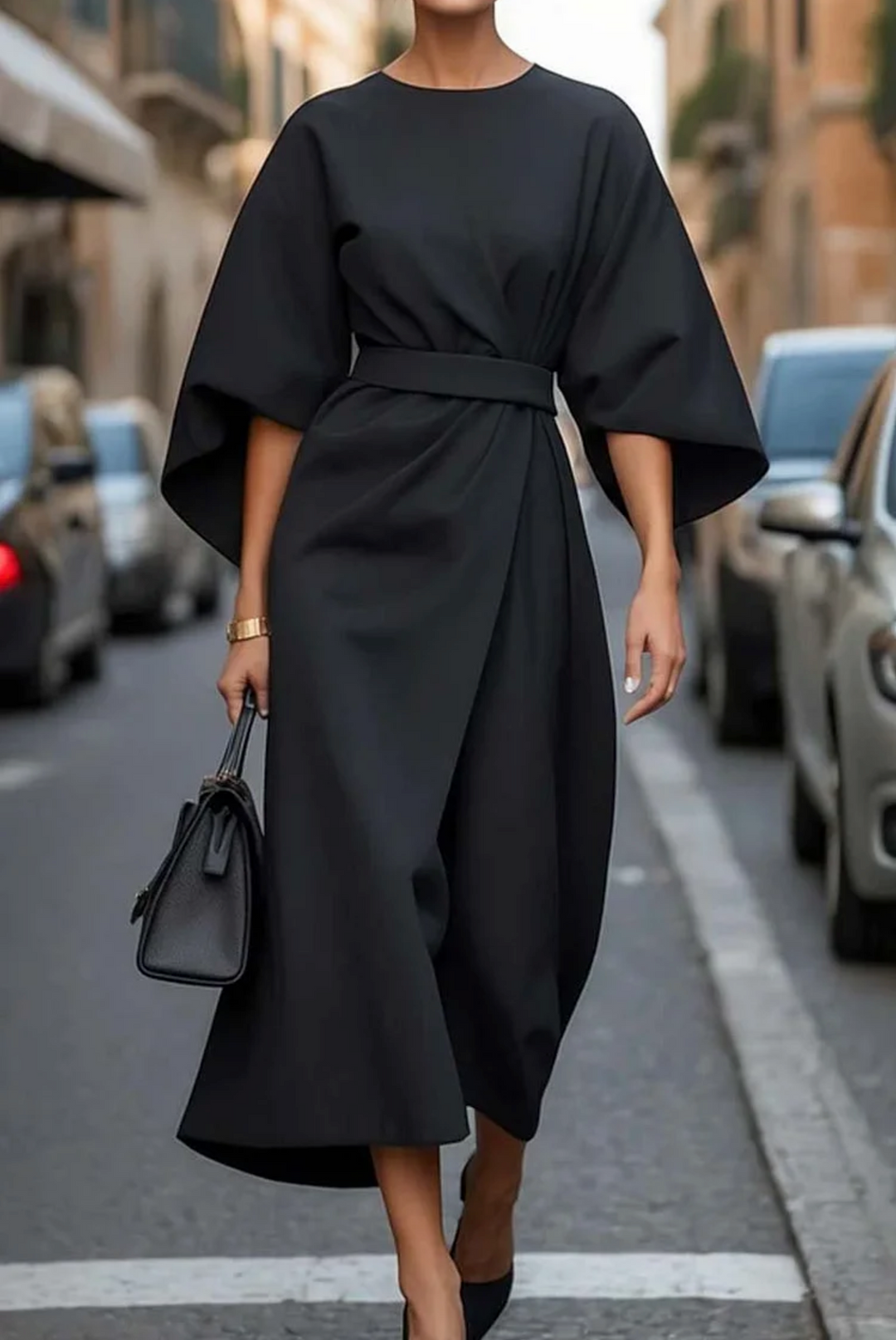 Elegante Damenkleider mit Gürteldetail und Puffärmeln