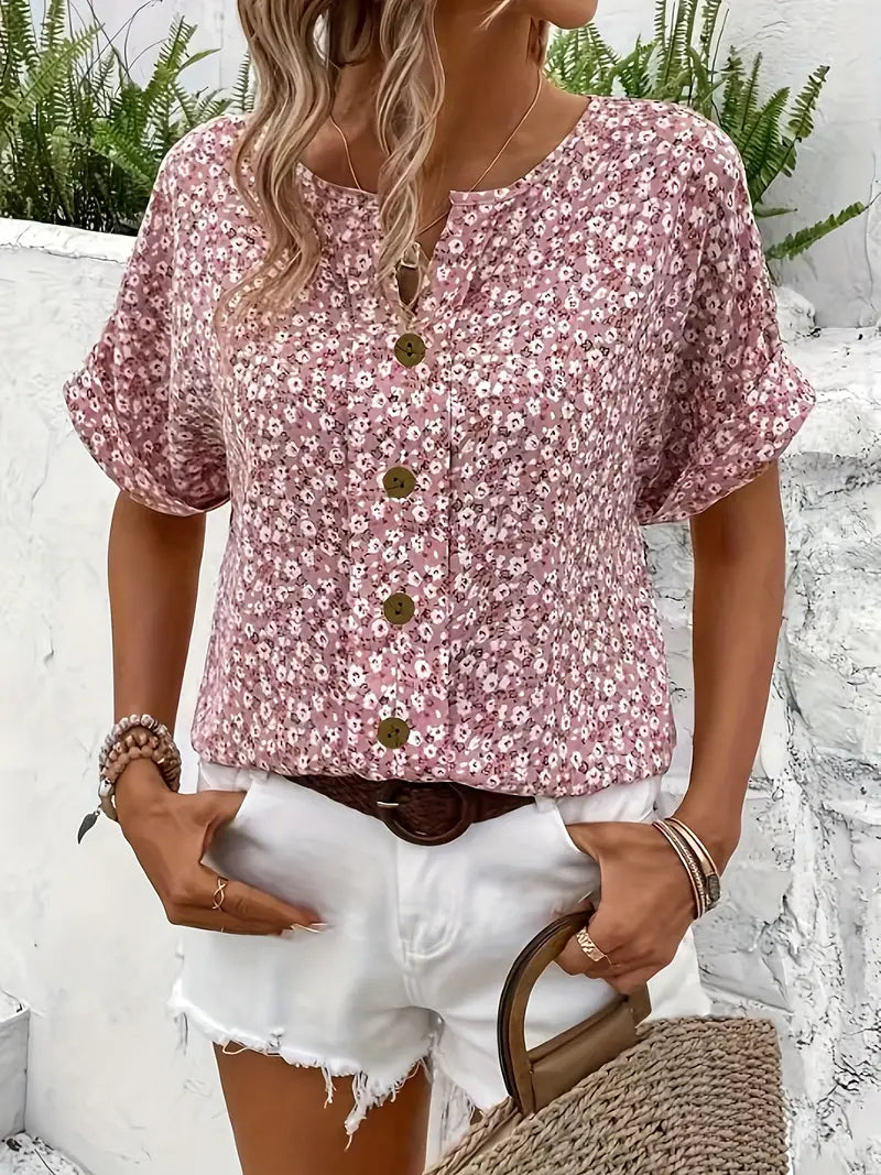 Elegante florale Bluse für den Sommer (4)
