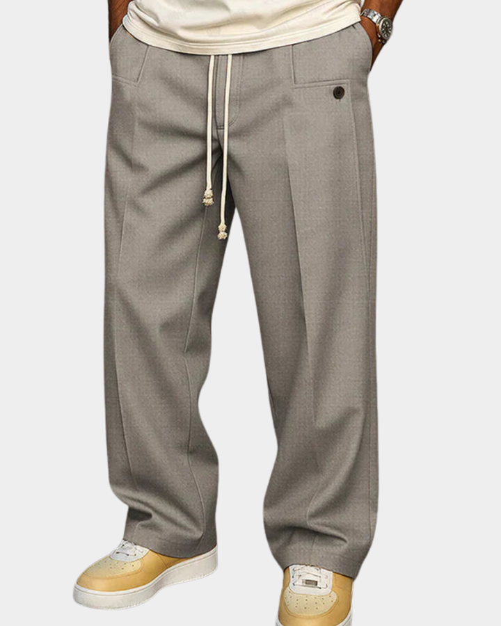 Elegante Herren Jogginghose mit Kordelzug in Hellgrau