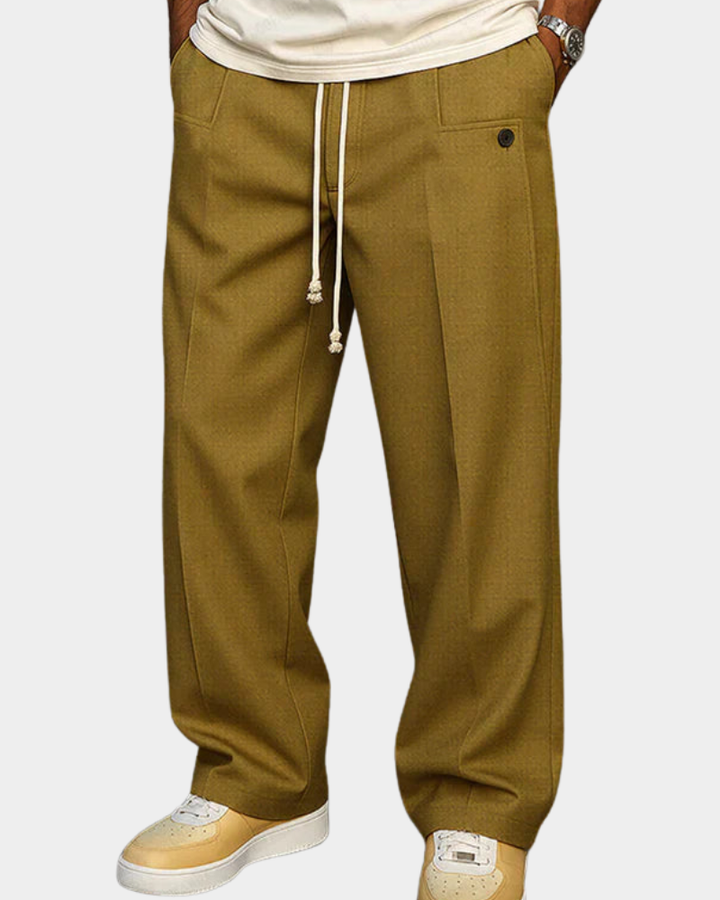 Elegante Herren Jogginghose mit Kordelzug in Khaki