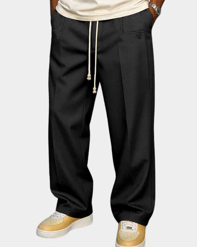 Elegante Herren Jogginghose mit Kordelzug in Schwarz