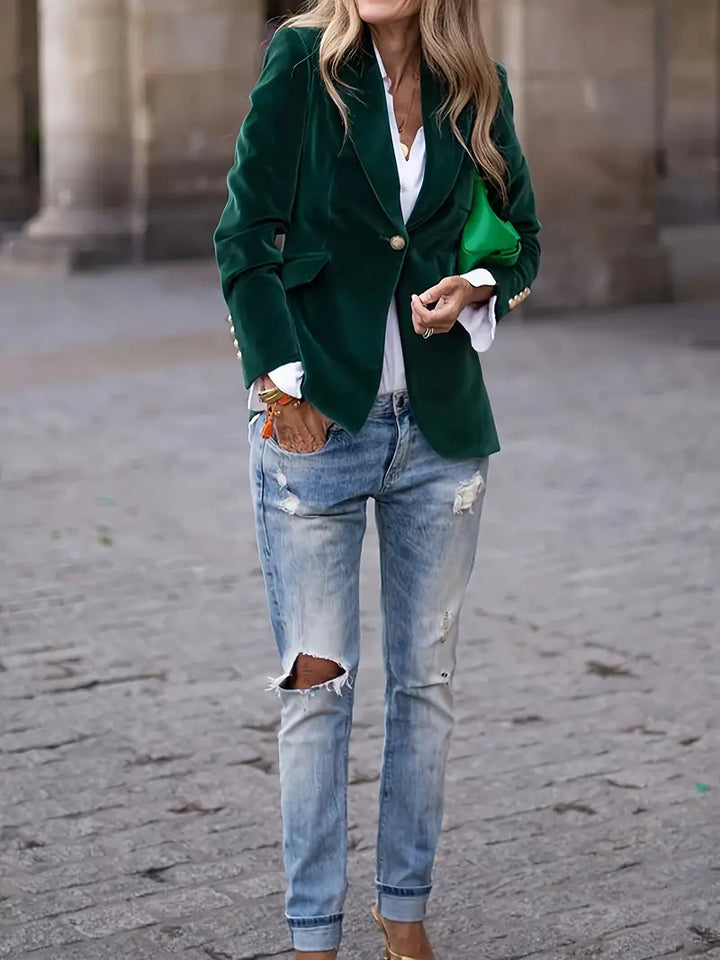Elegante kurze Damen-Jacke im feinen Samt (13)