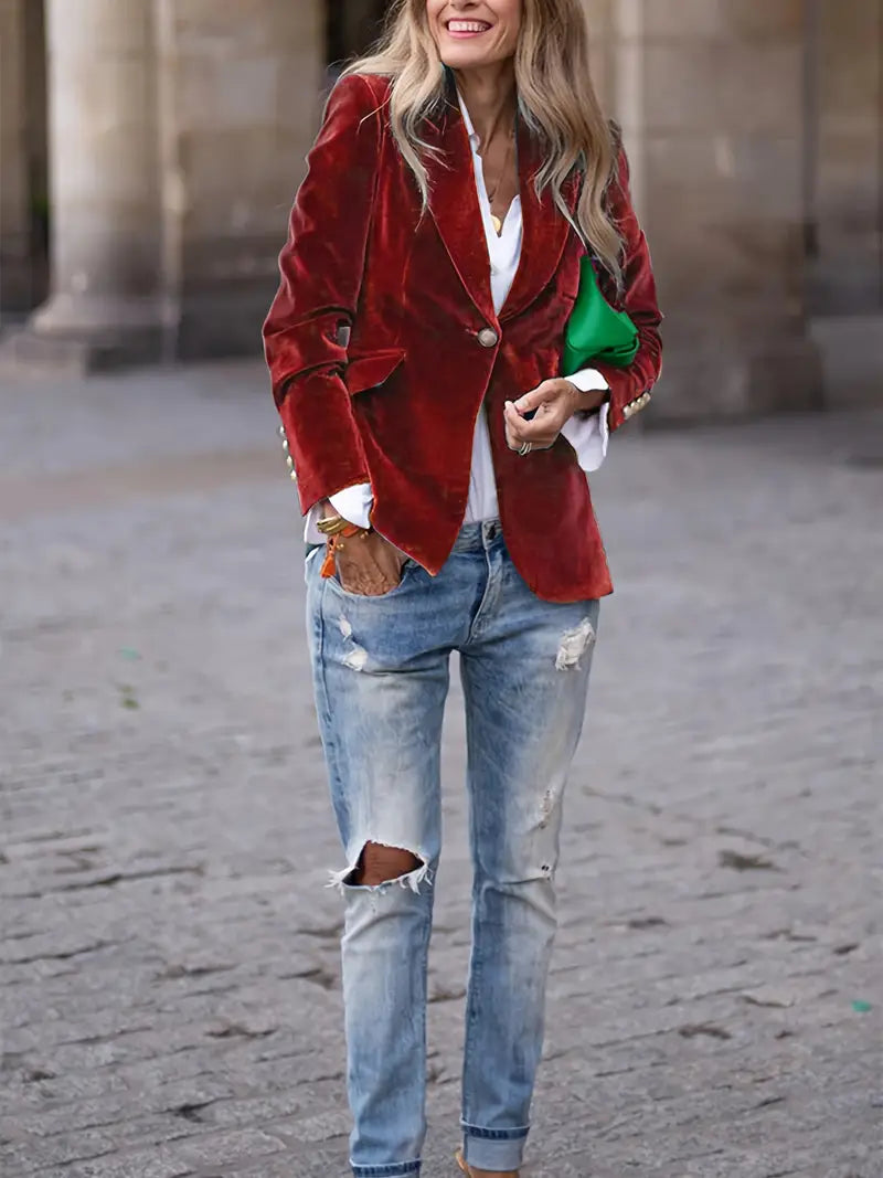 Elegante kurze Damen-Jacke im feinen Samt (19)