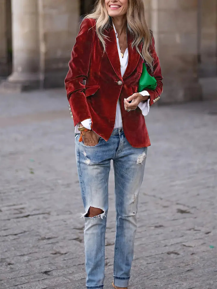 Elegante kurze Damen-Jacke im feinen Samt (19)