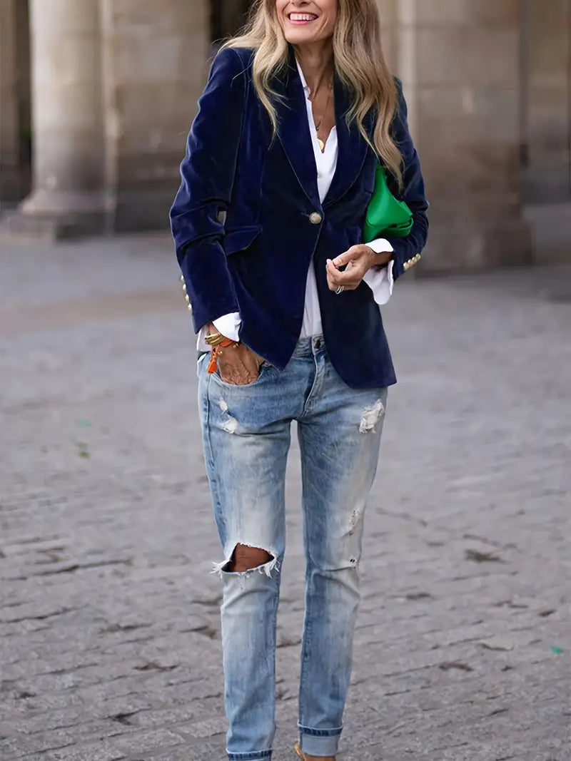 Elegante kurze Damen-Jacke im feinen Samt (8)