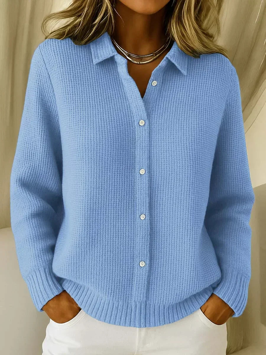 Elegante Longline Baumwoll Cardigan in Blau
