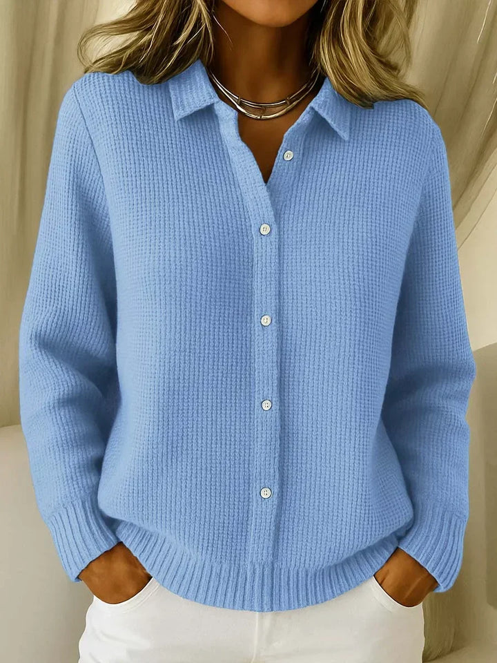 Elegante Longline Baumwoll Cardigan in Blau