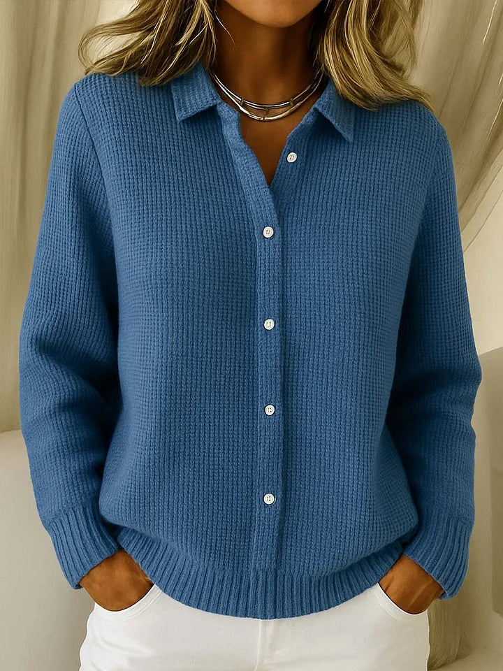 Elegante Longline Baumwoll Cardigan in Dunkelblau