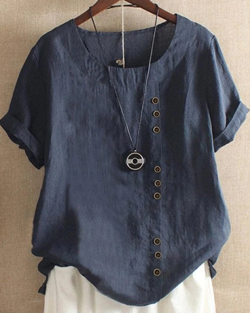 Elegante Luftige Bluse in Dunkelblau