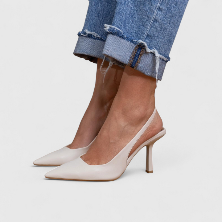 Elegante Orthopädische Leoparden-Pumps in Weißes Leder
