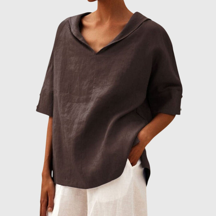 Elegante Pflegeleichte Bluse in Braun