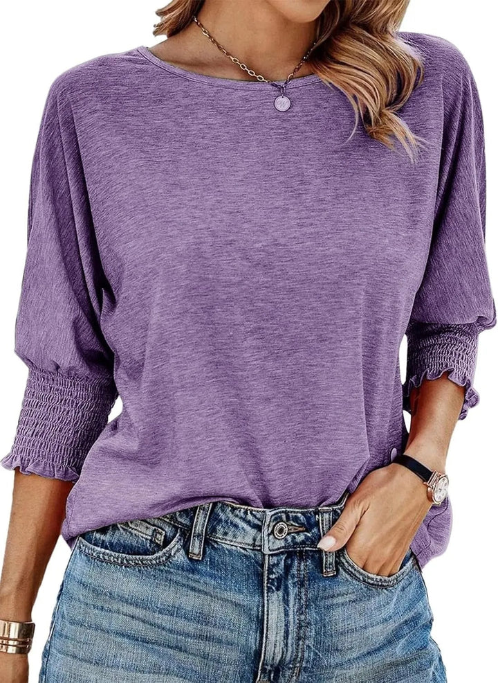 Elegante Plissee-Bluse in Glyzinie