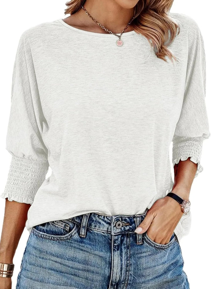 Elegante Plissee-Bluse in Weiß