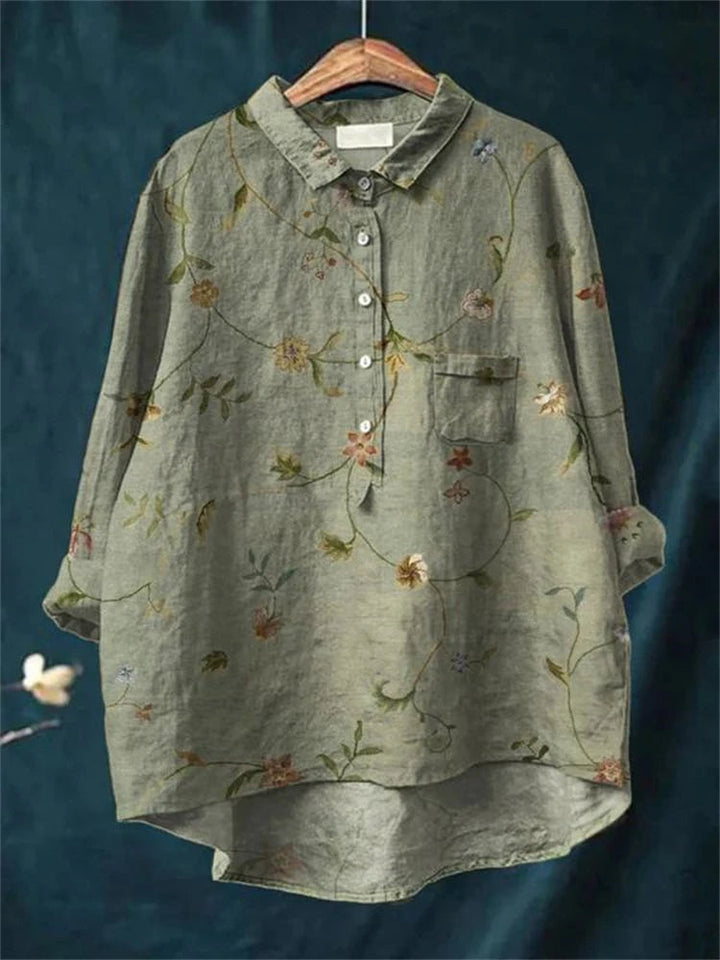 Elegante Romantik-Bluse in Grün