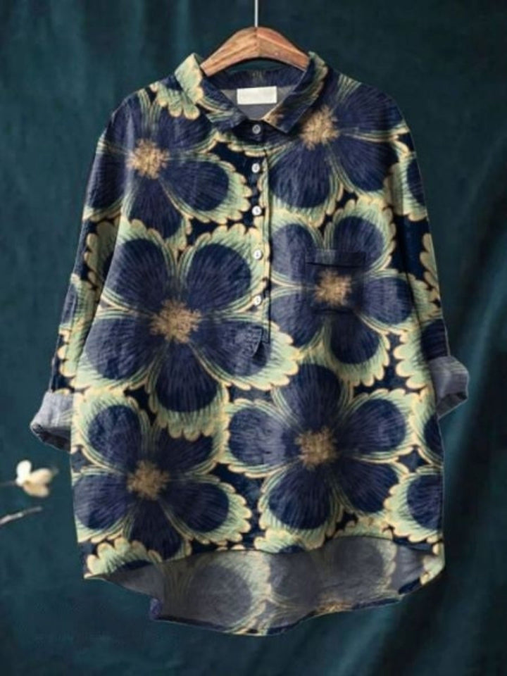 Elegante Vintage-Bluse mit Blumenmuster in Blumenmuster  2