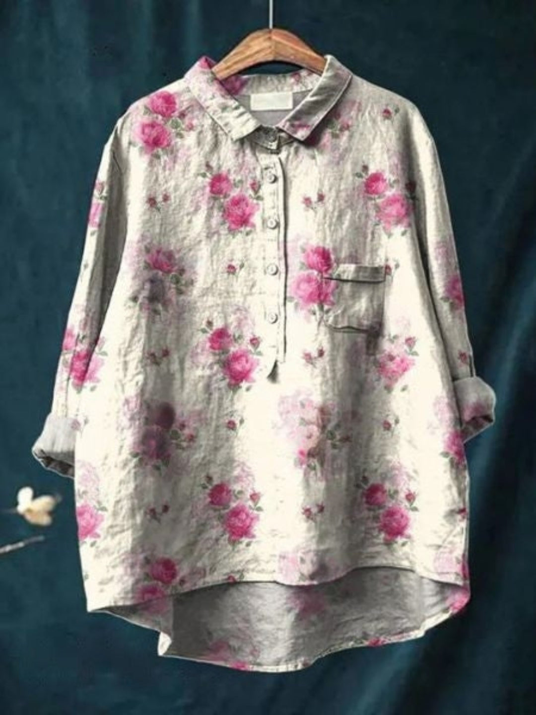 Elegante Vintage-Bluse mit Blumenmuster in Blumenmuster  5