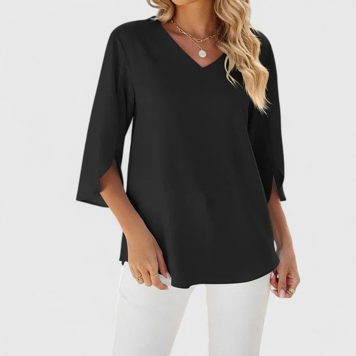Elegante Volant-Bluse in Classic Black