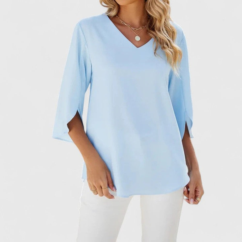 Elegante Volant-Bluse in Classic Blue
