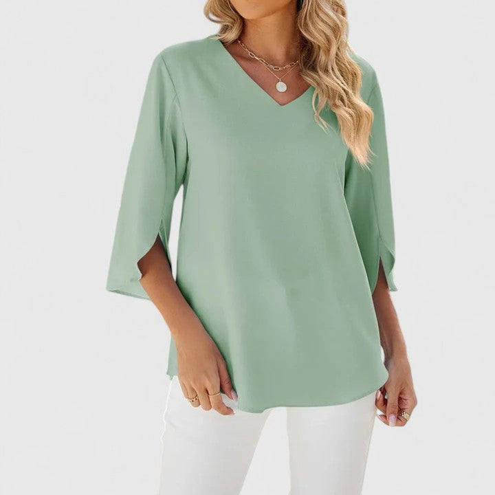 Elegante Volant-Bluse in Classic Green
