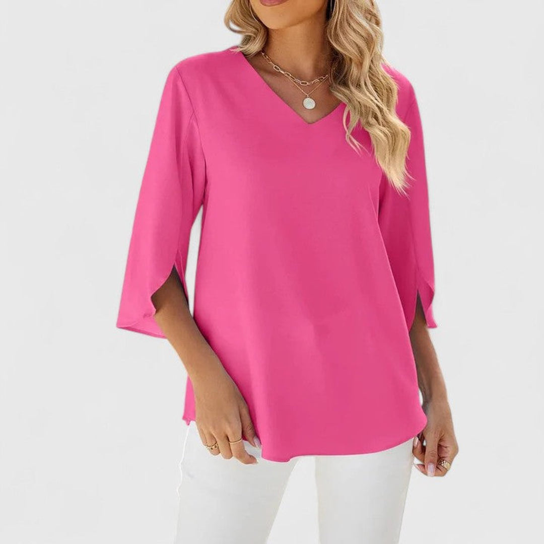 Elegante Volant-Bluse in Classic Pink