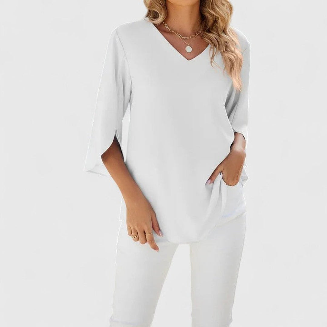 Elegante Volant-Bluse in Classic White