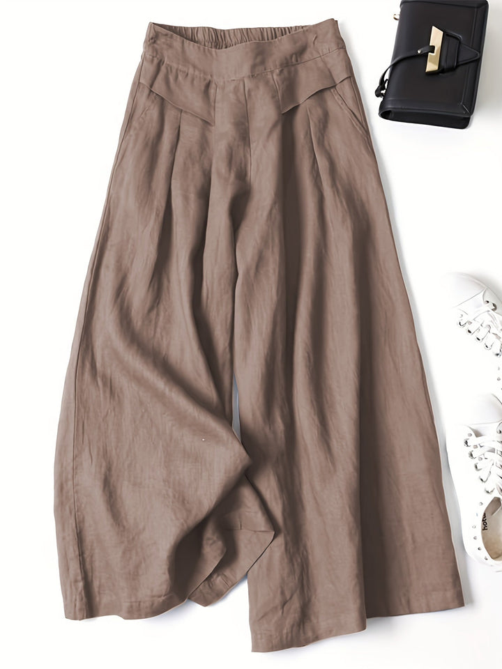 Elegante Weitbein-Hosen im Vintage-Stil in Rost