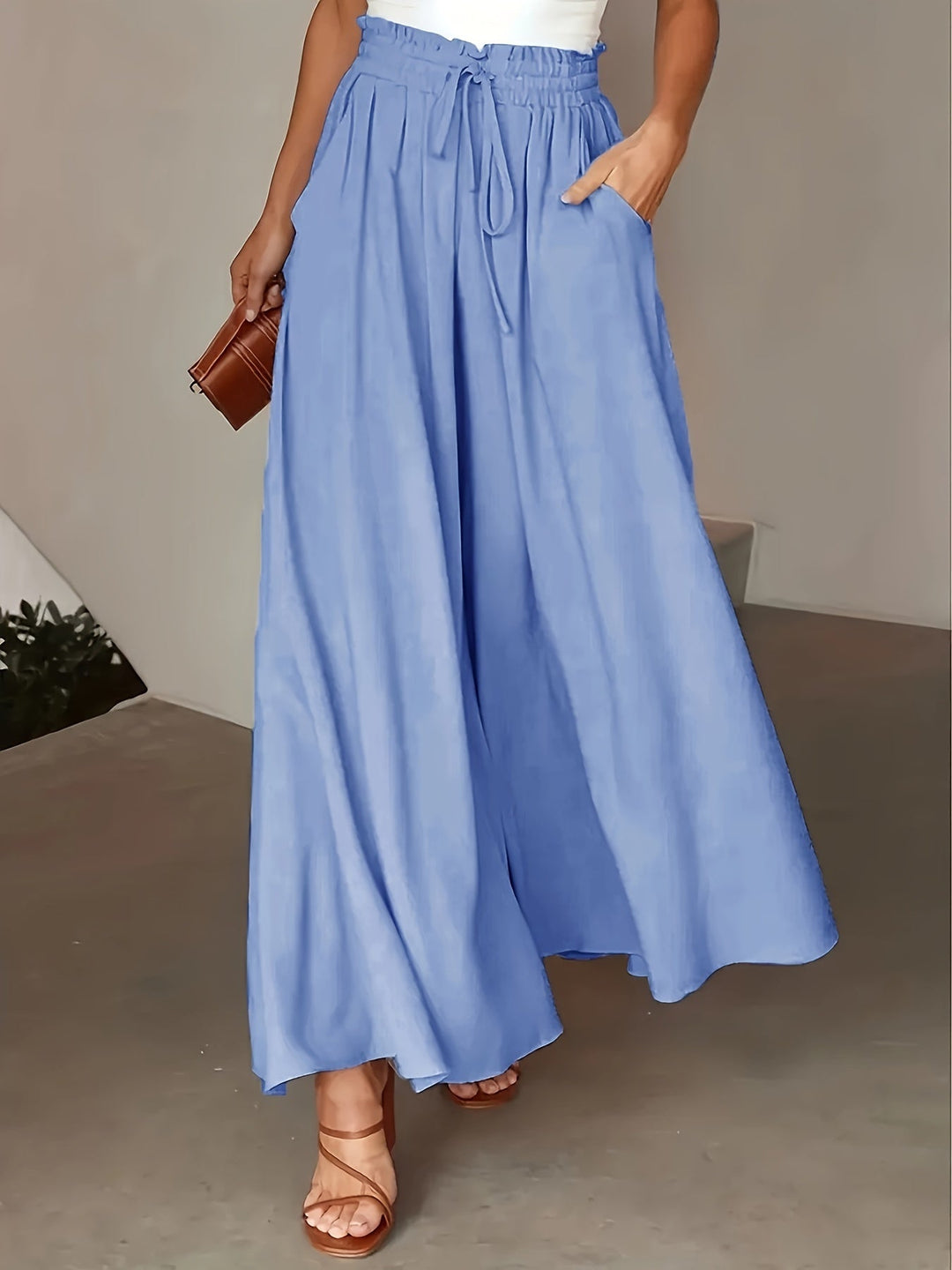 Elegante Weite-Hosen für jeden Tag in Hellblau