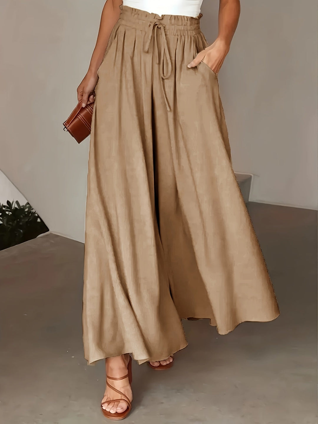 Elegante Weite-Hosen für jeden Tag in Khaki