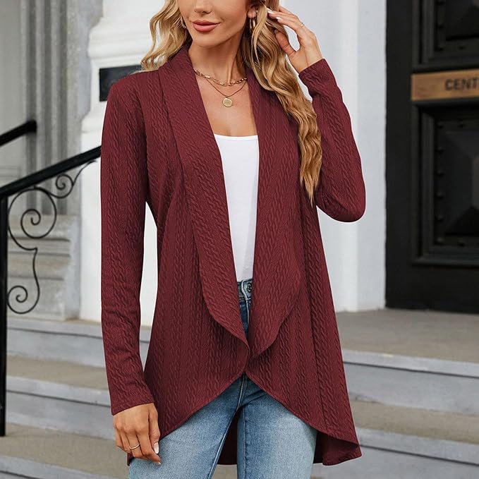 Elegante Wickel-Cardigan in Bordeaux