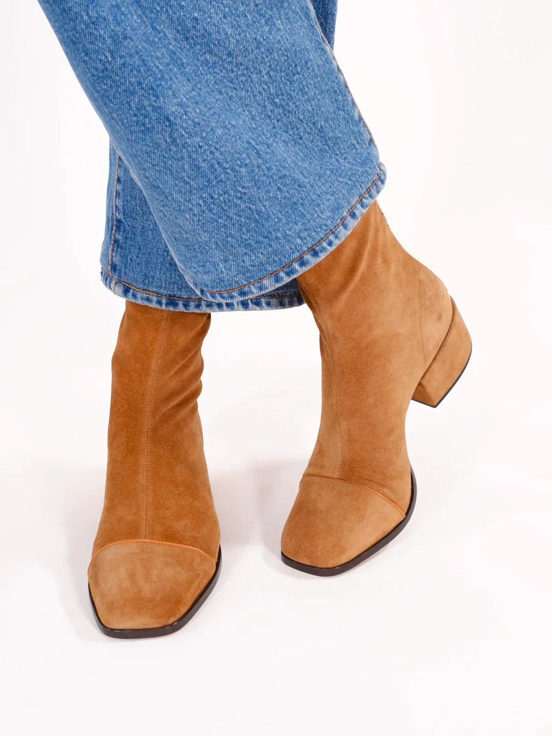 Elegante Wildleder Stiefeletten für Damen in Beige