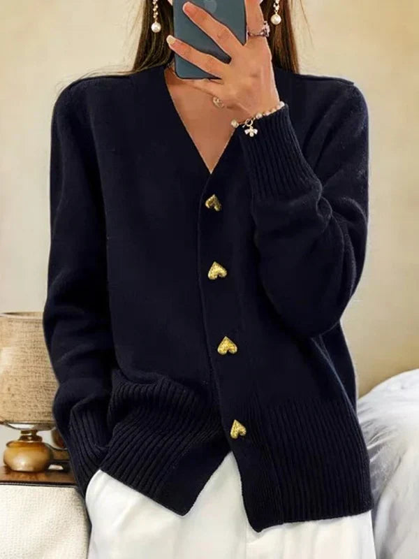 Eleganter Cardigan Strickjacke in Schwarz