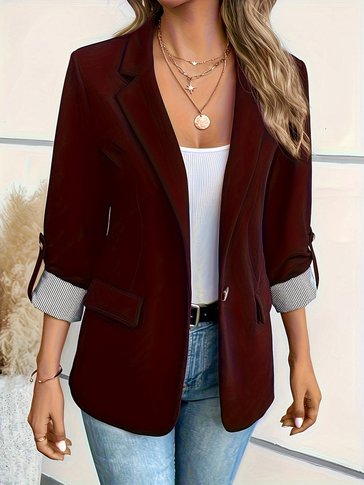 Eleganter Damen Blazer für Herbst in Burgunderrot