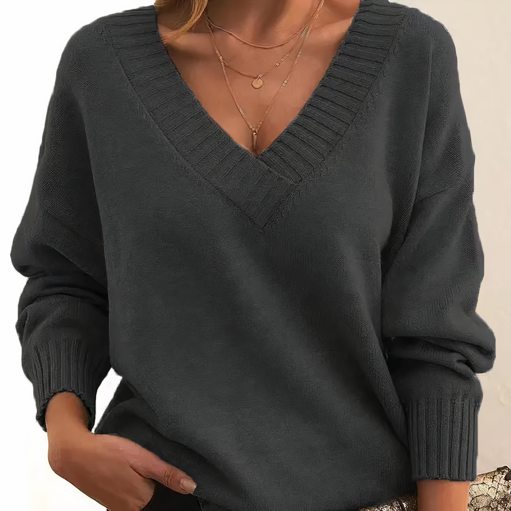 Eleganter Damen Kaschmirpullover für den Alltag in Dunkelgrau