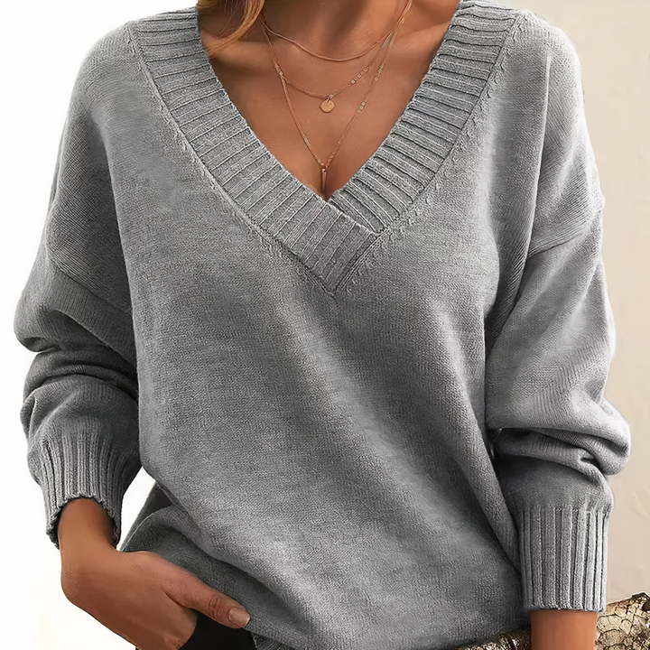 Eleganter Damen Kaschmirpullover für den Alltag in Grau