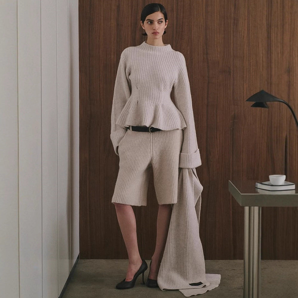 Eleganter Damen Pullover mit Peplum-Detail fürs Büro (2)
