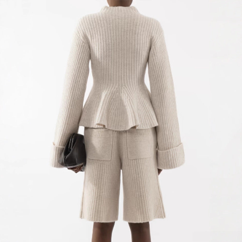 Eleganter Damen Pullover mit Peplum-Detail fürs Büro (3)