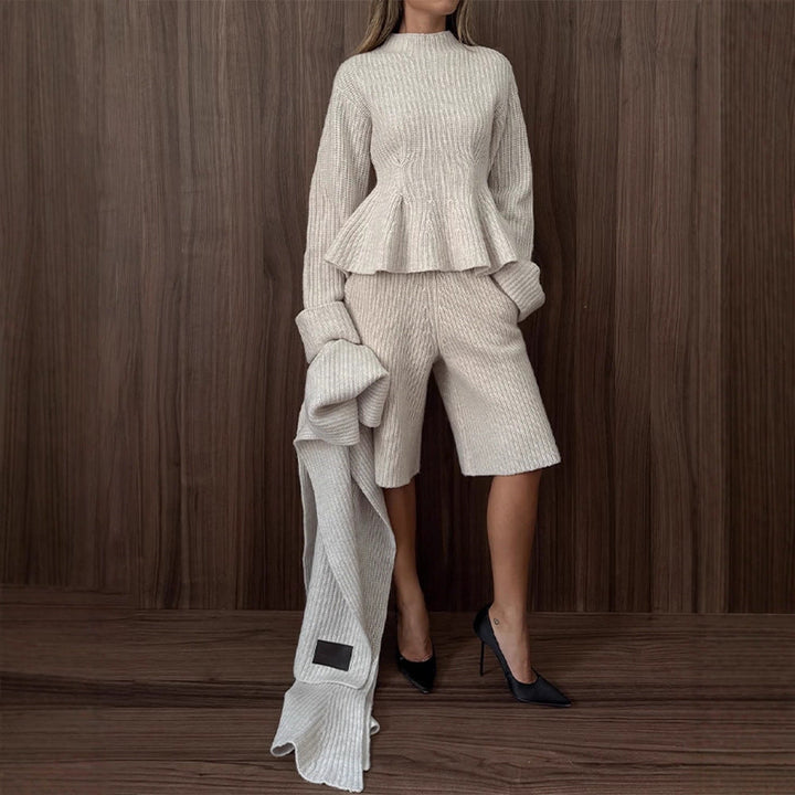 Eleganter Damen Pullover mit Peplum-Detail fürs Büro (4)