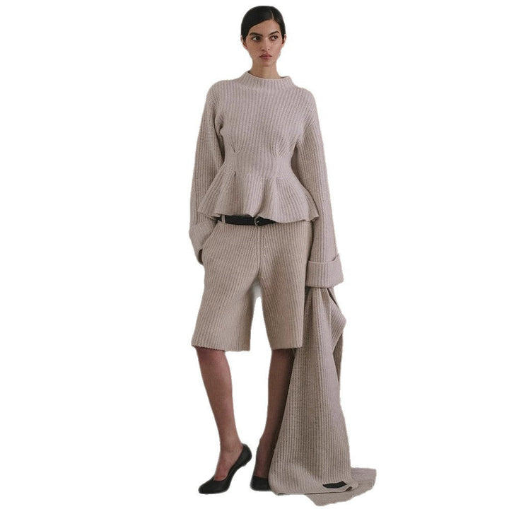 Eleganter Damen Pullover mit Peplum-Detail fürs Büro (5)
