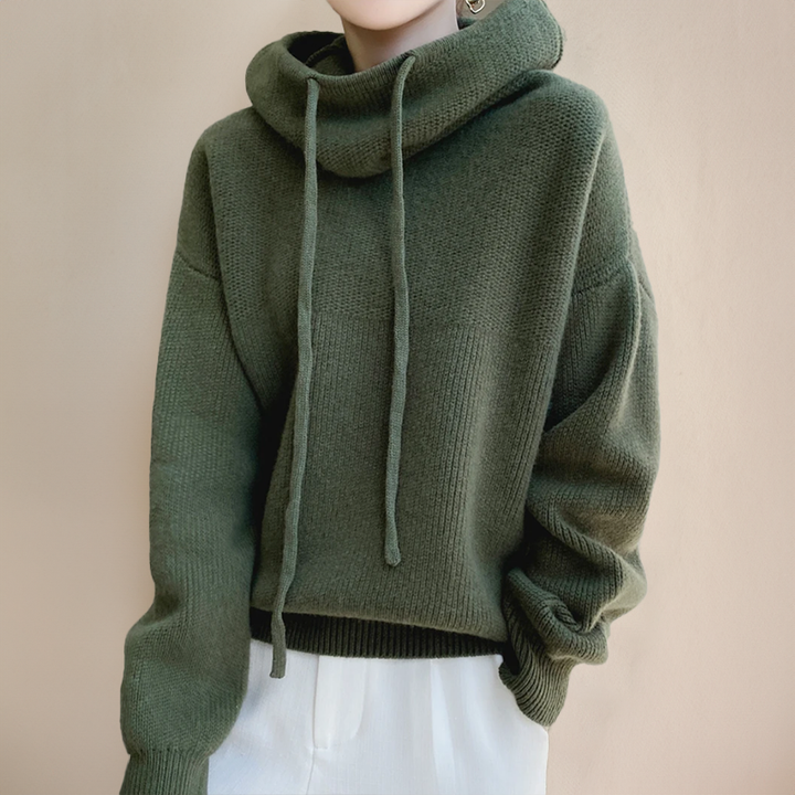 Eleganter Damen Pullover mit Schalkragen (5)