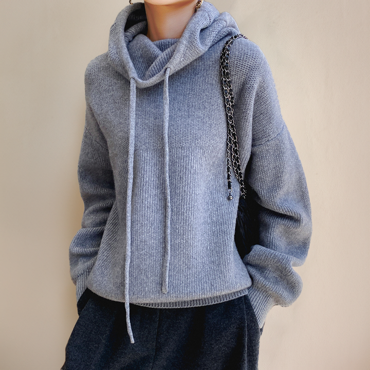 Eleganter Damen Pullover mit Schalkragen (6)