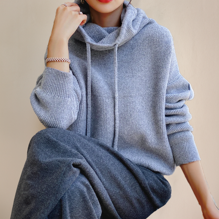 Eleganter Damen Pullover mit Schalkragen (7)