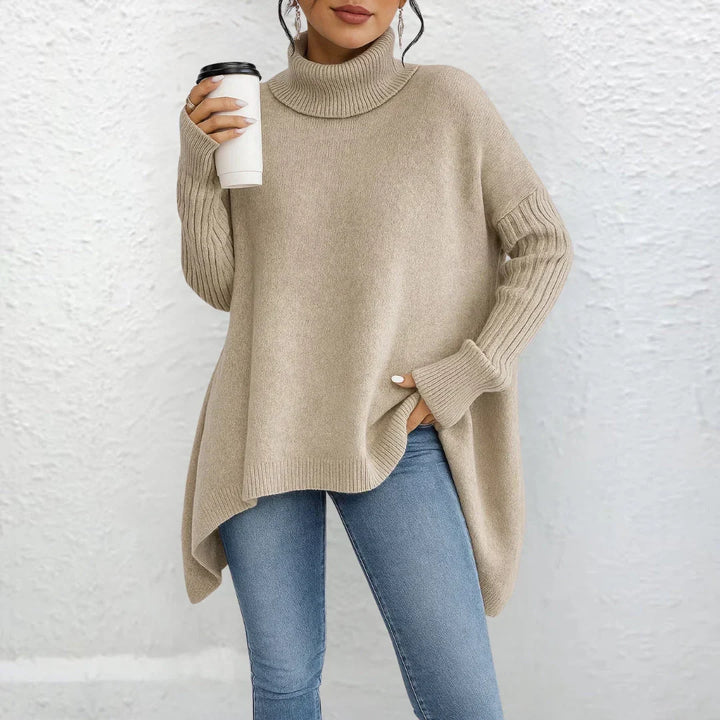 Eleganter Damen Rollkragen Pullover für den Alltag in Beige
