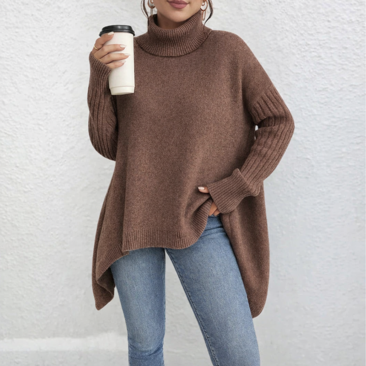 Eleganter Damen Rollkragen Pullover für den Alltag in Braun