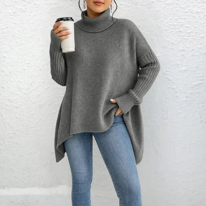 Eleganter Damen Rollkragen Pullover für den Alltag in Dunkelgrau