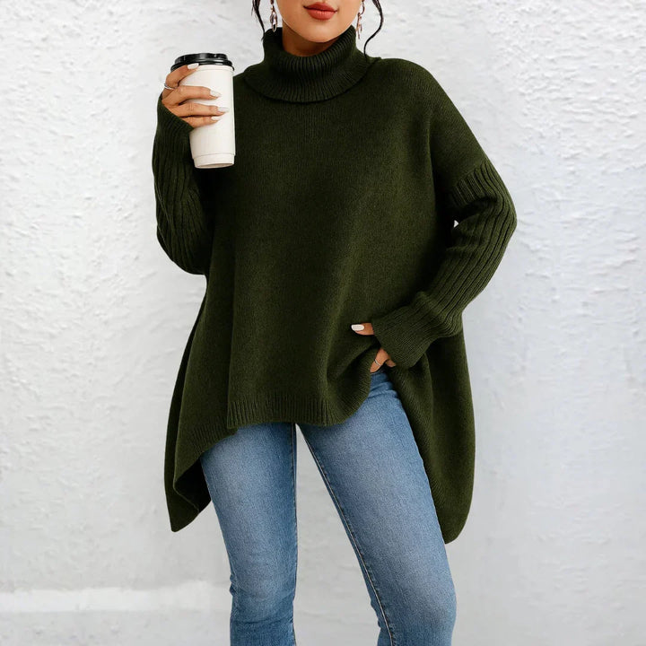 Eleganter Damen Rollkragen Pullover für den Alltag in Grün