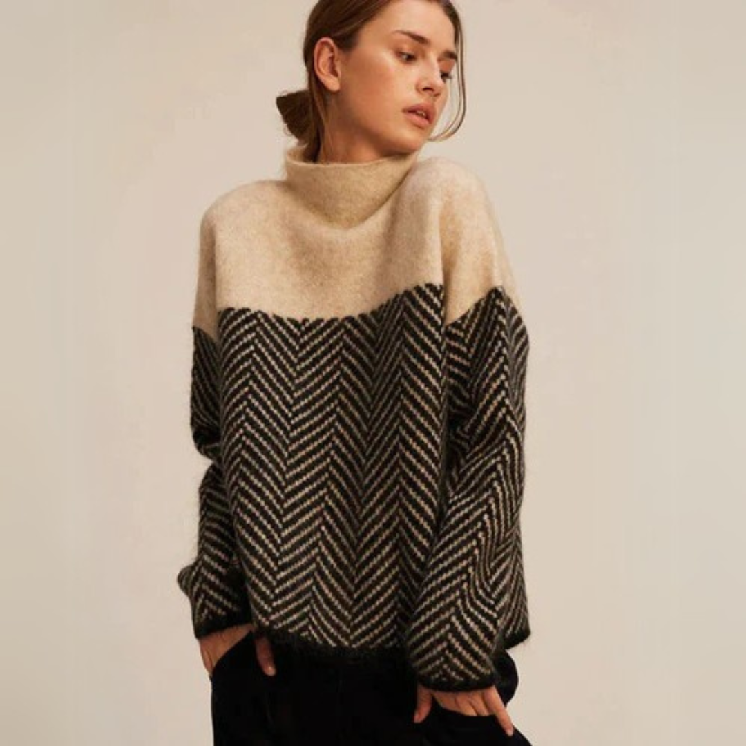 Eleganter Damen Rollkragenpullover in Beige