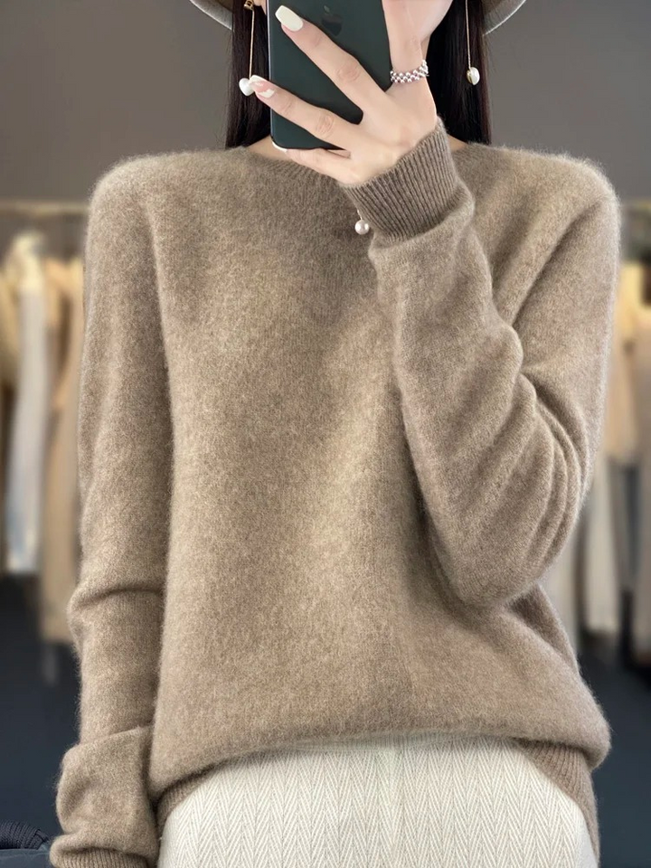 Eleganter Damen Strickpullover mit Rundhals