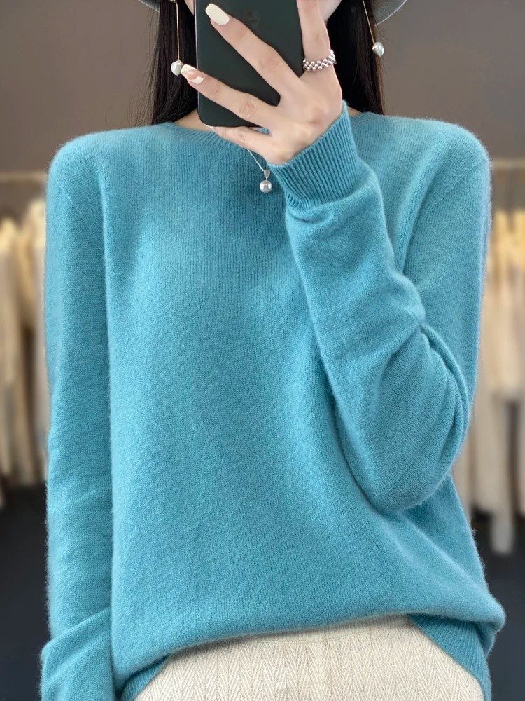 Eleganter Damen Strickpullover mit Rundhals (2)