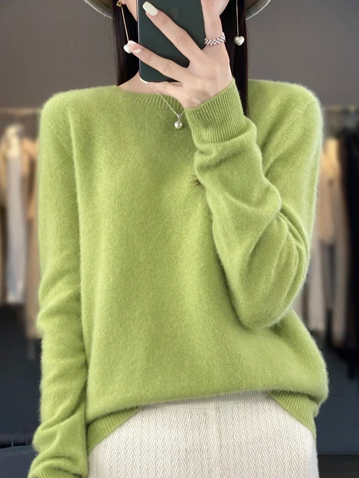 Eleganter Damen Strickpullover mit Rundhals (4)