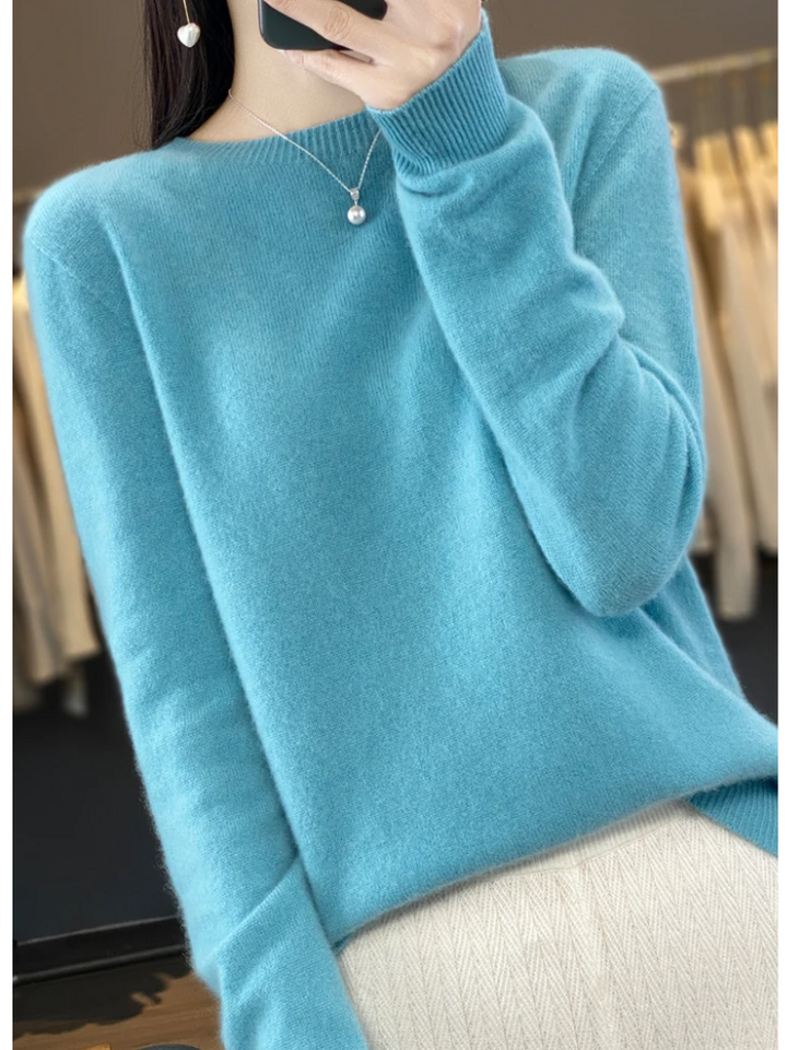 Eleganter Damen Strickpullover mit Rundhals (5)